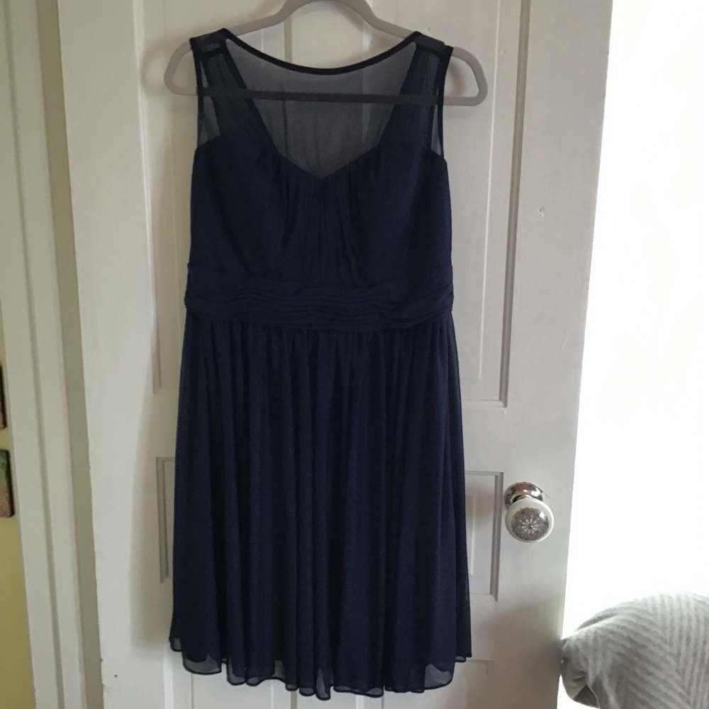 David’s Bridal navy blue bridesmaid dress Size 16